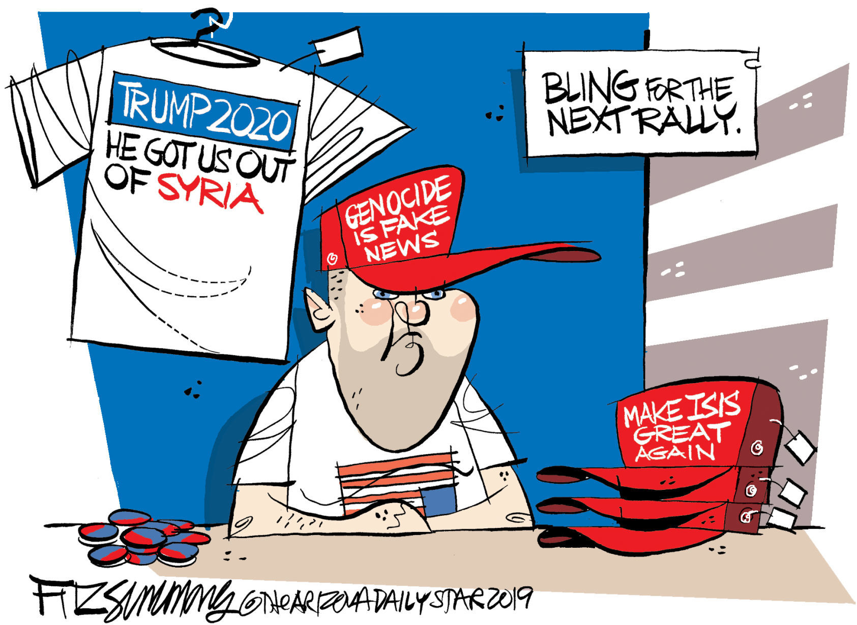 Daily Fitz Cartoon:Trump bling